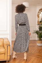 Load image into Gallery viewer, Loose-Fitting Printed Shirt-Style Long Dress with Ruffles
