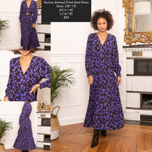 Load image into Gallery viewer, V-Neck Printed Loose-Fit Pleated Maxi Dress
