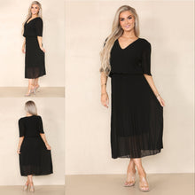 Load image into Gallery viewer, Plain Plissee Layered Midaxi Dress
